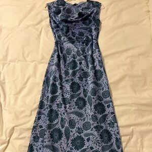Ann Taylor Blue and Green Floral Maxi Dress